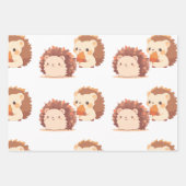 Niedliche Herbst-Igel - Kawaii Fall Forest Animes Geschenkpapier Set (Vorderseite 2)