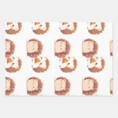Niedliche Herbst-Igel - Kawaii Fall Forest Animes Geschenkpapier Set (Vorderseite)