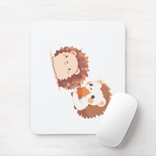 Niedliche Herbst-Igel - Kawaii Fall Forest Animes Mousepad (Mit Mouse)