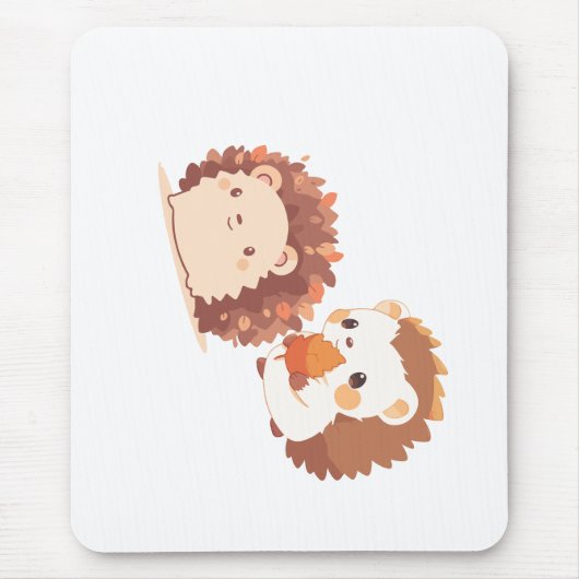 Niedliche Herbst-Igel - Kawaii Fall Forest Animes Mousepad (Vorne)