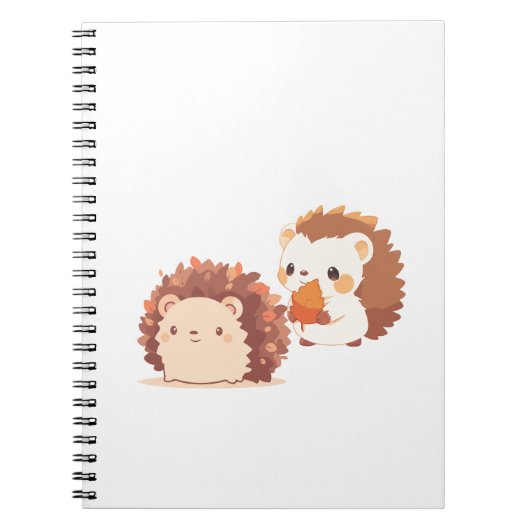 Niedliche Herbst-Igel - Kawaii Fall Forest Animes Notizblock (Vorderseite)