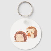 Niedliche Herbst-Igel - Kawaii Fall Forest Animes Schlüsselanhänger (Rückseite)
