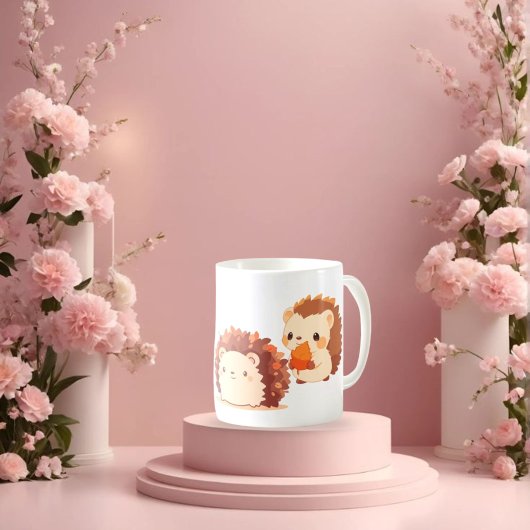 Niedliche Herbst-Igel - Kawaii Fall Forest Animes Zweifarbige Tasse
