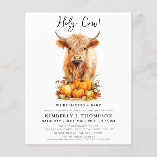 Niedliche Herbst-Kinderdusche laden ein (Vorderseite)