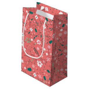 Niedliche Herbst Orange und Rosa Woodland Blume Da Kleine Geschenktüte