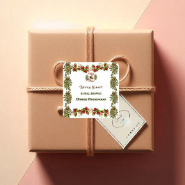 Niedliche Herbstblätter Herbst Berry Sweet Brautpa Quadratischer Aufkleber