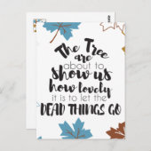 Niedliche Herbstblätter Kunst Zitate Design Postkarte (Vorne/Hinten)