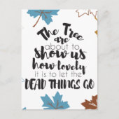 Niedliche Herbstblätter Kunst Zitate Design Postkarte (Vorderseite)