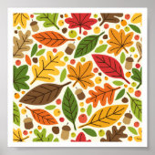 Niedliche Herbstblätter Poster (Vorne)