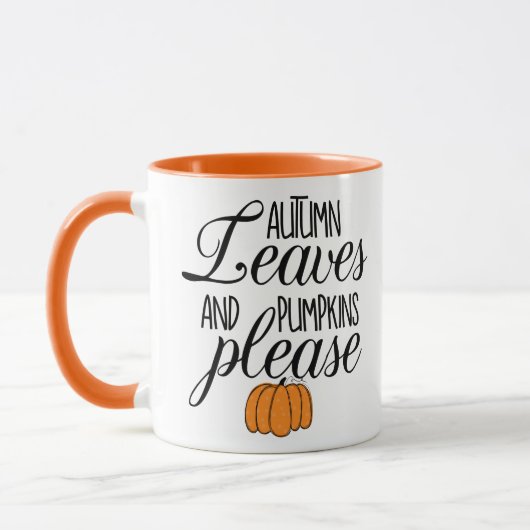 Niedliche Herbstblätter und Pumpkins Bitte Kaffee Tasse (Links)
