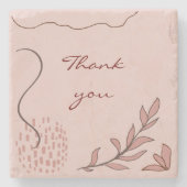 niedliche Herbstblumen und geometrische abstrakte  Steinuntersetzer (Vorderseite)