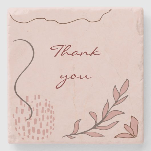 niedliche Herbstblumen und geometrische abstrakte  Steinuntersetzer (Vorderseite)