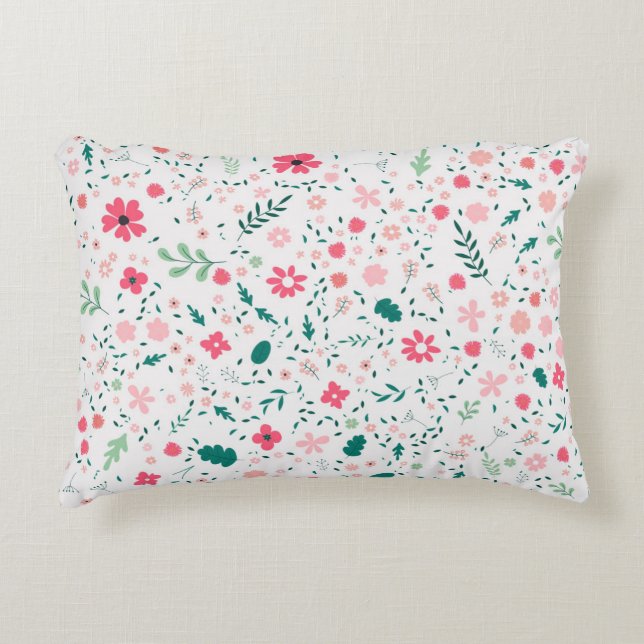 Niedliche Herbstfarben Illustriertes Blumenmuster Dekokissen (Vorderseite)