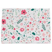 Niedliche Herbstfarben Illustriertes Blumenmuster Große Geschenktüte (Vorderseite)