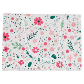 Niedliche Herbstfarben Illustriertes Blumenmuster Große Geschenktüte (Rückseite)