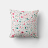Niedliche Herbstfarben Illustriertes Blumenmuster Kissen (Vorderseite)