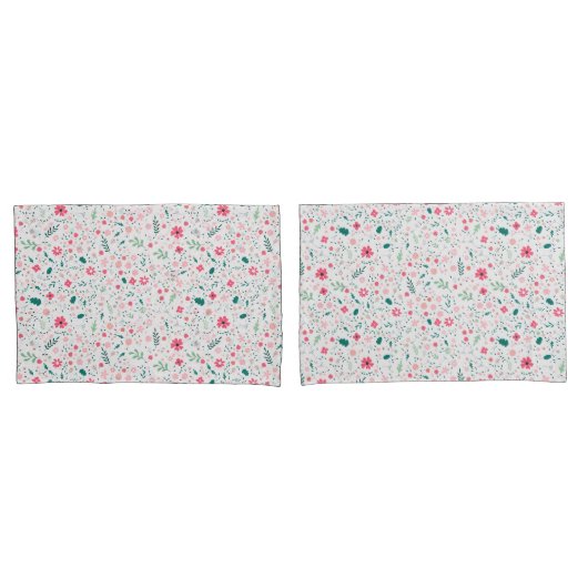 Niedliche Herbstfarben Illustriertes Blumenmuster Kissenbezug (Vorderseite-Set)