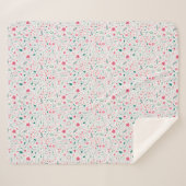 Niedliche Herbstfarben Illustriertes Blumenmuster Sherpadecke (Vorderseite (Horizontal))