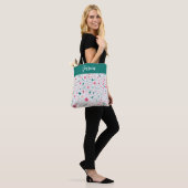 Niedliche Herbstfarben Illustriertes Blumenmuster Tasche (Am Model)