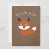 Niedliche Herbstfox Kinderdusche Einladung (Rückseite)