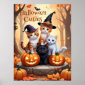 Niedliche HerbstHalloween Kätzchen Kostüme Pumpkin Poster (Vorne)