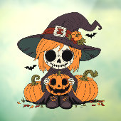 Niedliche Herbsthexe Fensteraufkleber (Blatt 3)