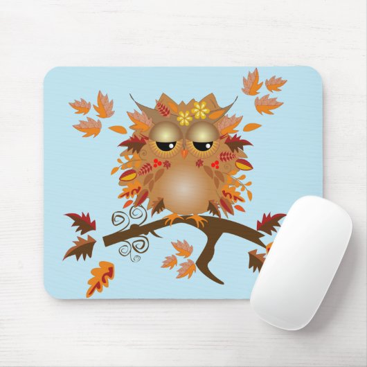 Niedliche Herbstkeule auf einer Zweigstelle Mousepad (Mit Mouse)
