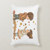 Niedliche Herbstkinder Dekokissen (Vorderseite(Vertikal))