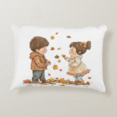 Niedliche Herbstkinder Dekokissen (Rückseite)
