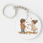 Niedliche Herbstkinder Spielzeit Schlüsselanhänger (Vorderseite)
