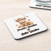 Niedliche Herbstkühe Getränkeuntersetzer (Linke Seite)