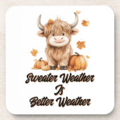 Niedliche Herbstkühe Getränkeuntersetzer (Vorderseite)