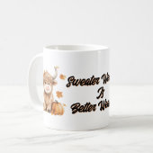 Niedliche Herbstkühe Kaffeetasse (Vorderseite Links)