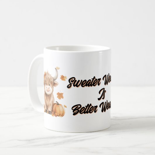 Niedliche Herbstkühe Kaffeetasse (Vorderseite Links)