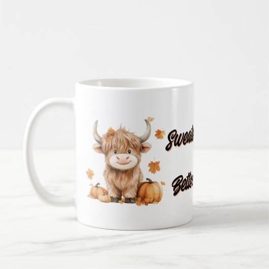 Niedliche Herbstkühe Kaffeetasse (Links)