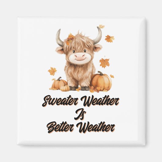 Niedliche Herbstkühe Magnet (Vorne)