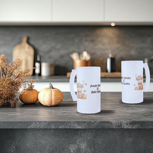 Niedliche Herbstkühe Mattglas Bierglas