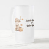 Niedliche Herbstkühe Mattglas Bierglas (Vorderseite Links)