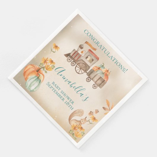 Niedliche Herbstkuppel Kinderdusche Serviette (Ecke)