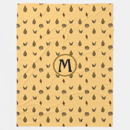 Niedliche Herbstlaub Acorns-Muster für benutzerdef Fleecedecke