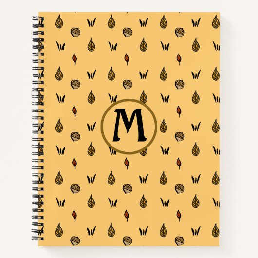 Niedliche Herbstlaub Acorns-Muster für benutzerdef Notizblock (Vorderseite)