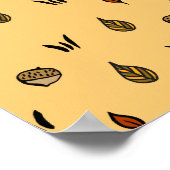 Niedliche Herbstlaub Acorns-Muster für benutzerdef Poster (Ecke)