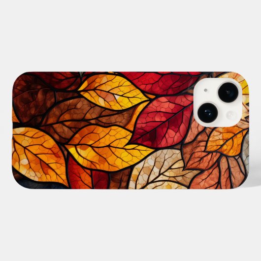 niedliche Herbstlaube aus Buntglas Case-Mate iPhone Hülle (Rückseite (Horizontal))