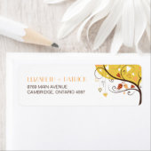 Niedliche Herbstlovebirds Hochzeitrücksendesiegel (Insitu)