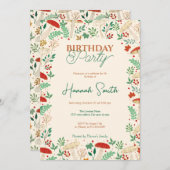 Niedliche Herbstpilze und Blätter Illustration Einladung (Vorne/Hinten)