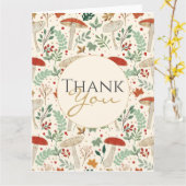 Niedliche Herbstpilze und Blätter Illustration Karte (Gelbe Blume)