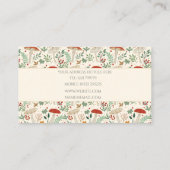 Niedliche Herbstpilze und Blätter Illustration Visitenkarte (Rückseite)