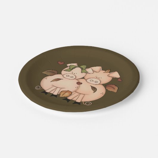 Niedliche Herbstplatte Party Pappteller (Schrägansicht)