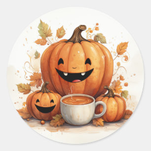 Niedliche Herbstpumpen Runder Aufkleber
