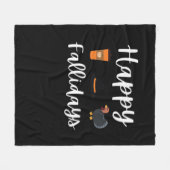 Niedliche Herbstsaison Fan Happy Fallidays Ernteda Fleecedecke (Vorderseite (Horizontal))